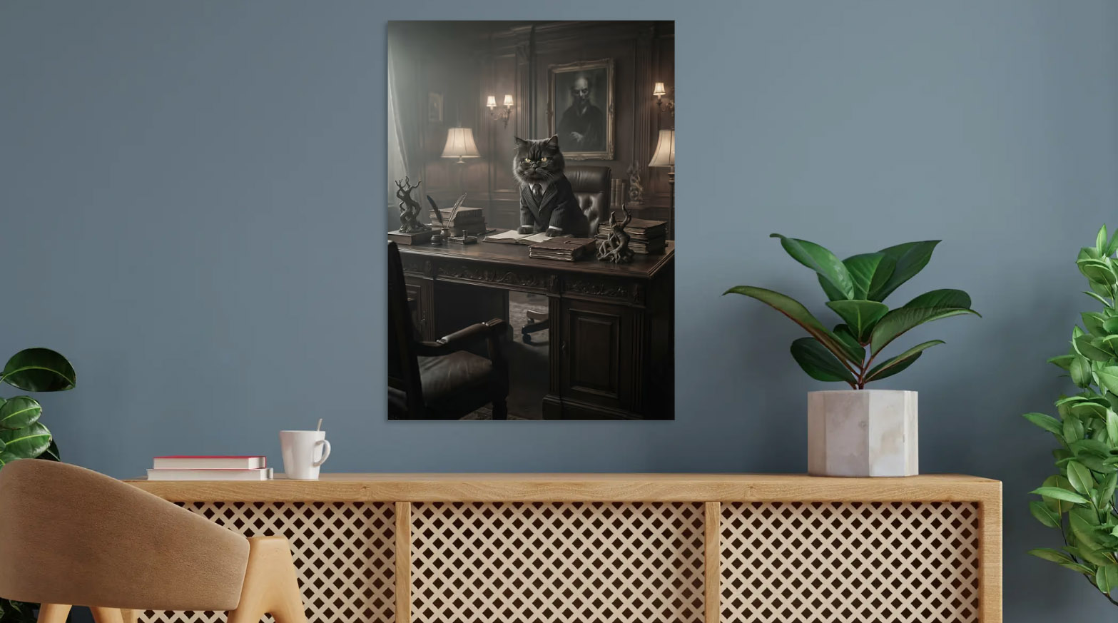 Dapper Cat in a Lawyer's Office